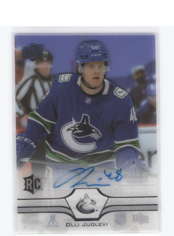 2020-21 Upper Deck Clear Cut #Cc-Oj Rookie Rc Auto Olli Juolevi
