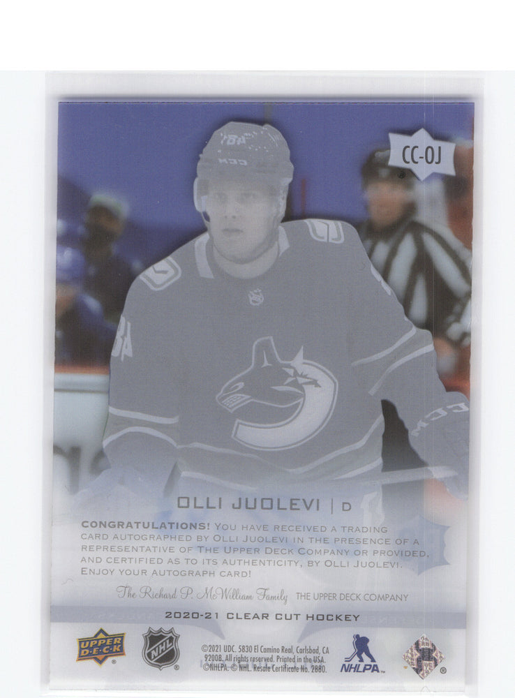 2020-21 Upper Deck Clear Cut #Cc-Oj Rookie Rc Auto Olli Juolevi