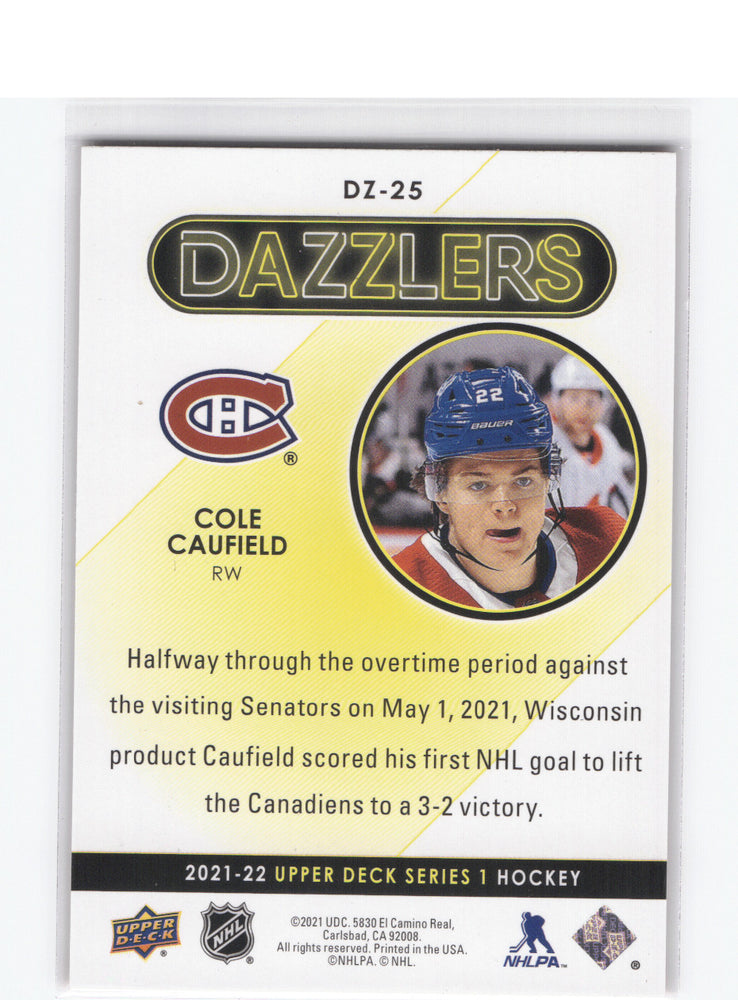 2021-22 Upper Deck Series 1 Red Dazzlers #Dz-25 Rookie Rc Cole Caufield