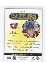2021-22 Upper Deck Series 1 Red Dazzlers #Dz-25 Rookie Rc Cole Caufield