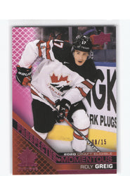 2022 Upper Deck Team Canada Juniors Prospectus Moments #Pm-38 Ridly Greig /15