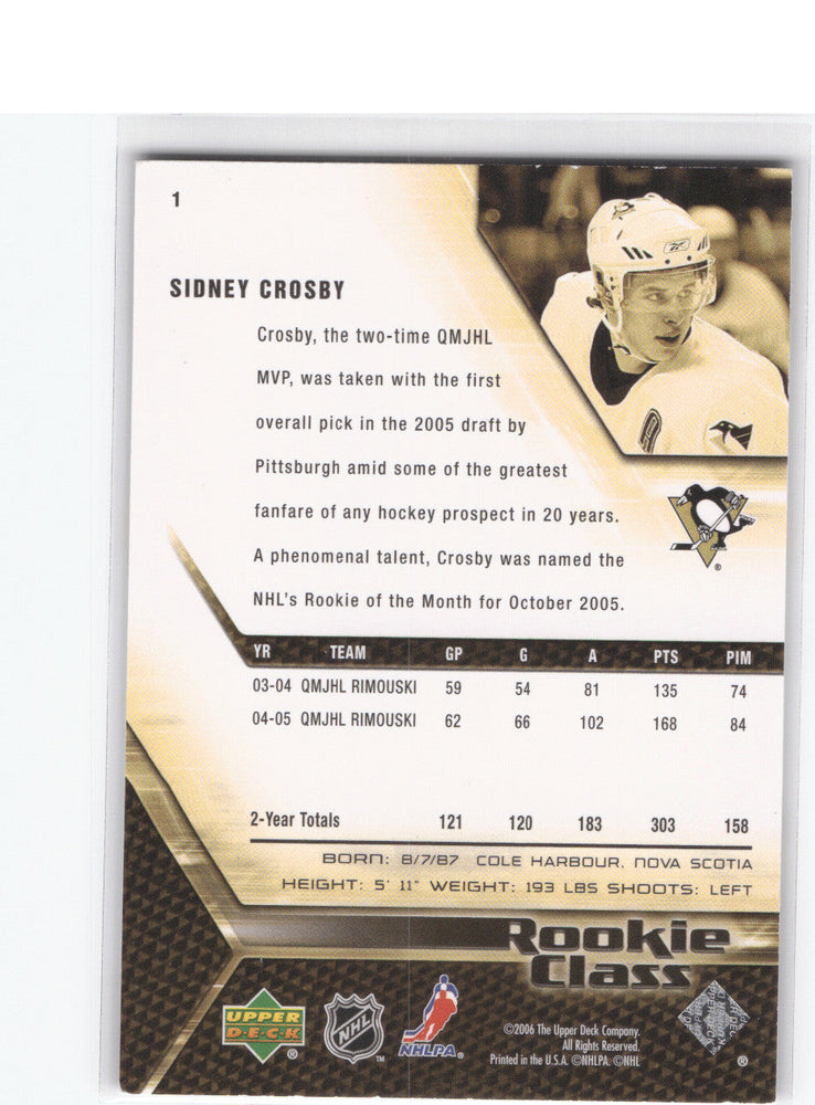 2005 Upper Deck Rookie Class #1 Rookie Rc Sidney Crosby