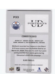 2024-25 Upper Deck Series 2 Ud Portraits Black P33 Connor Mcdavid