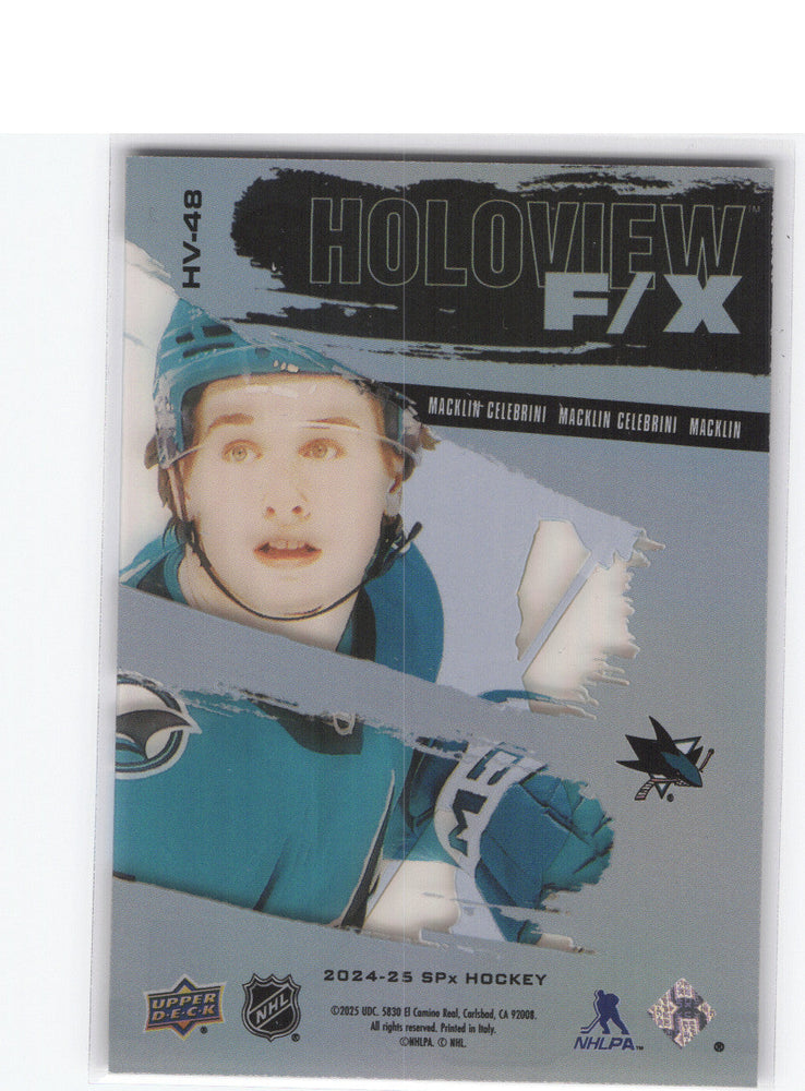 2024-25 Upper Deck Spx Holoview F/X Hv-48 Rookie Rc Macklin Celebrini