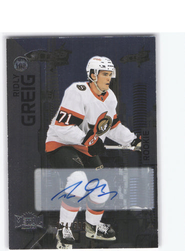 2023-24 Skybox Metal Universe Hockey Rookie Auto #162 Rookie Rc Auto Ridly Greig /399