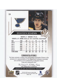 2024-25 Upper Deck Sp Authentic Limited Gold Auto #19 Auto Brayden Schenn