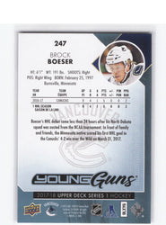 2017-18 Upper Deck Series 1 Young Guns #247 Rookie Rc Brock Boeser