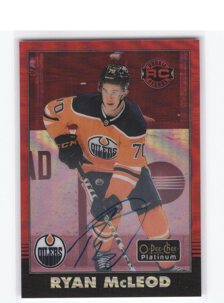2020-21 Upper Deck O-Pee-Chee Platinum Red Rainbow Auto R-95 Rookie Rc Auto Ryan Mcleod