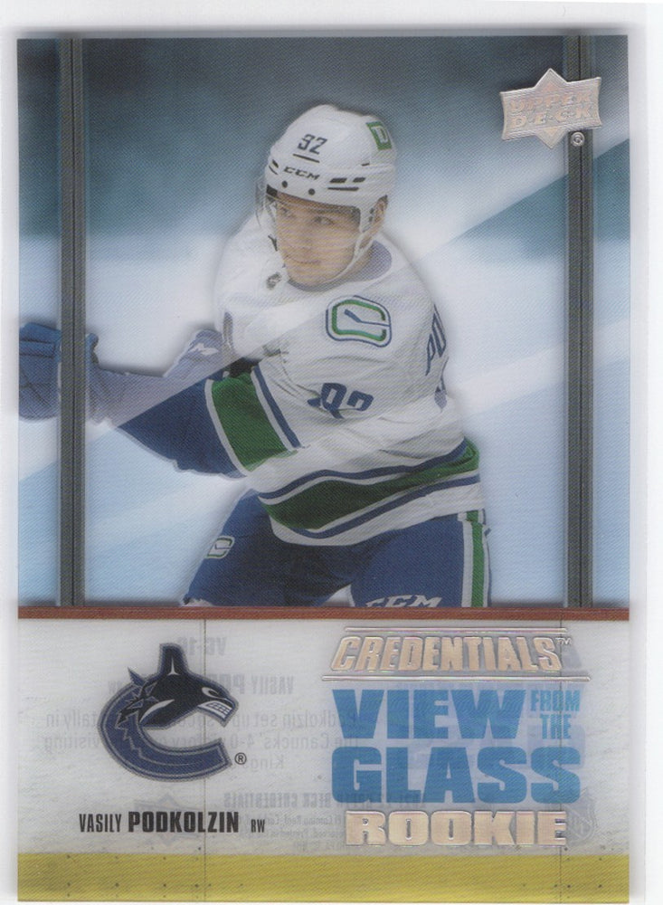 2021-22 Upper Deck Credentials View From The Glass Vg-16 Rookie Rc Vasily Podkolzin