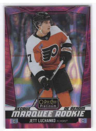 2024-25 Upper Deck O-Pee-Chee Platinum Marquee Rookie Pink Magma #284 Rookie Rc Jett Luchanko