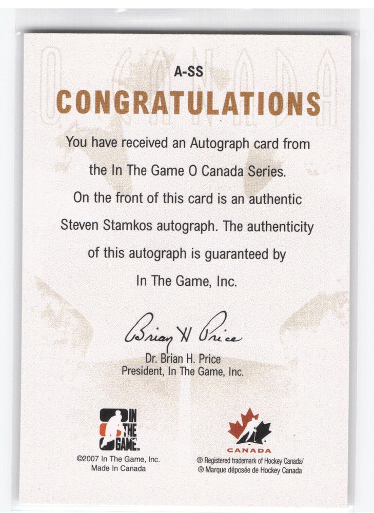 2007 In The Game Autograph A-Ss Auto Steven Stamkos