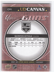 2021-22 Upper Deck Series 1 Young Guns Ud Canvas C91 Rookie Rc Quinton Byfield