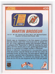 1990 Score First Round Draft Choice #439 Rookie Rc Martin Brodeur