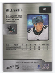 2024-25 Skybox Metal Universe Hockey Base Rookie #143 Rookie Rc Will Smith