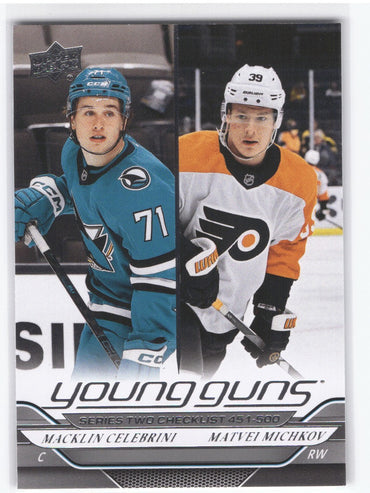 2024-25 Upper Deck Series 2 Young Guns Checklist #500 Rookie Rc Macklin Celebrini Matvei Michkov
