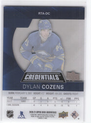 2020-21 Upper Deck Credentials Debut Ticket Access Rta-Dc Rookie Rc Dylan Cozens /199