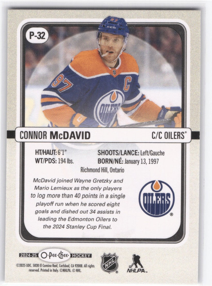 2024-25 Upper Deck O-Pee-Chee Platinum Rainbow P-32 Connor Mcdavid