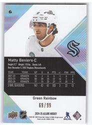 2024-25 Upper Deck Allure Green Rainbow 69/99 #6 Matty Beniers /99