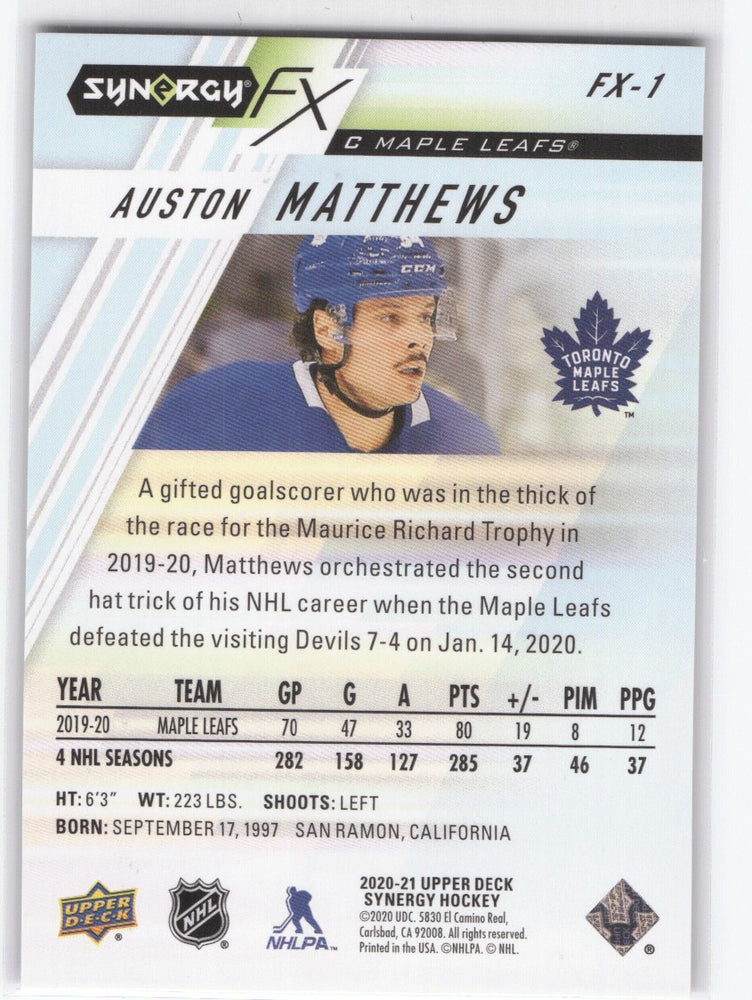 2020-21 Upper Deck Synergy Synergy Fx Fx-1 Auston Matthews /749