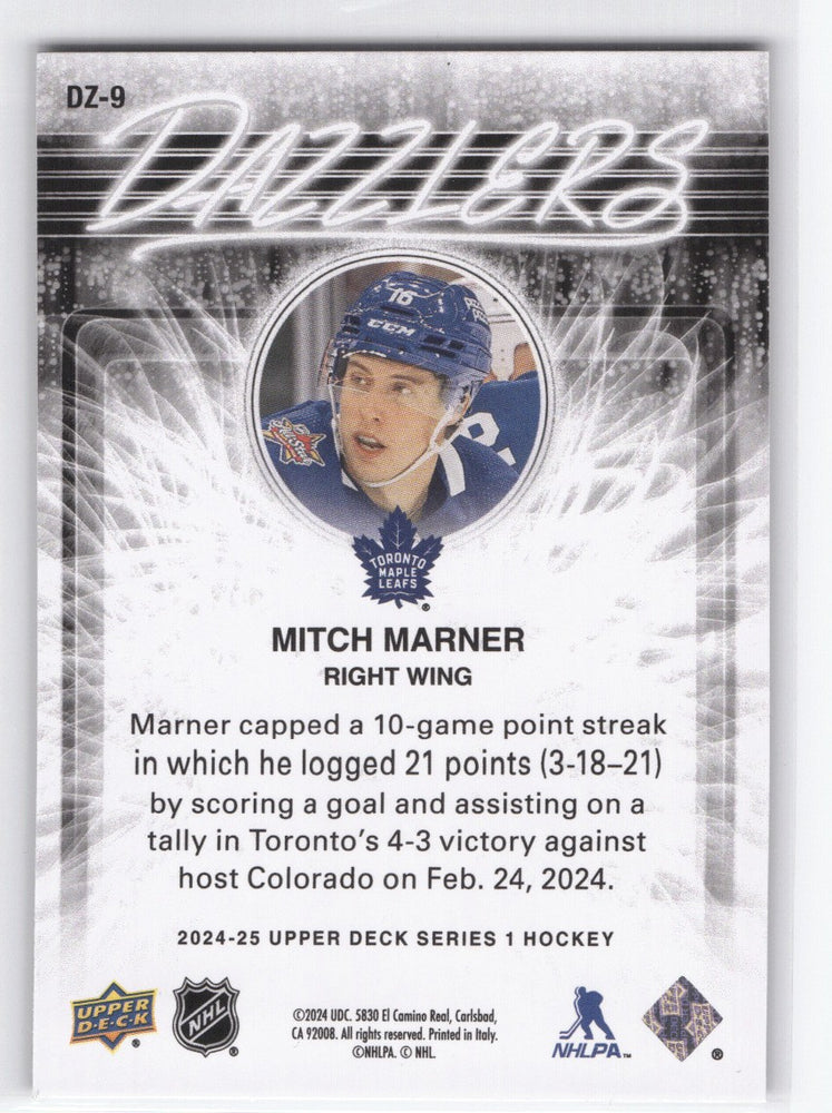 2024-25 Upper Deck Series 1 Pink Dazzler Dz-9 Mitch Marner