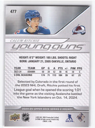 2024-25 Upper Deck Series 2 Young Guns #477 Rookie Rc Calum Ritchie