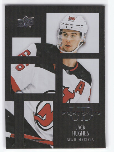 2024-25 Upper Deck Series 1 Ud Portraits Black P-9 Jack Hughes
