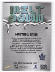 2023-24 Skybox Metal Universe Hockey Meltdown M8 Rookie Rc Matthew Knies