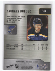 2024-25 Skybox Metal Universe Hockey Base Rookie #149 Rookie Rc Zachary Bolduc
