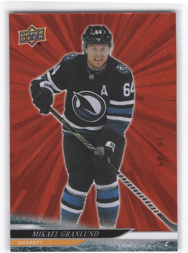 2024-25 Upper Deck Series 1 Red Outburst #147 Mikael Granlund /25