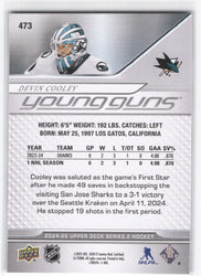 2024-25 Upper Deck Series 2 Young Guns #473 Rookie Rc Devin Cooley