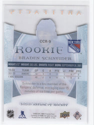 2022-23 Upper Deck Artifacts Rookie Clear Cut Ccr-9 Rookie Rc Braden Schneider