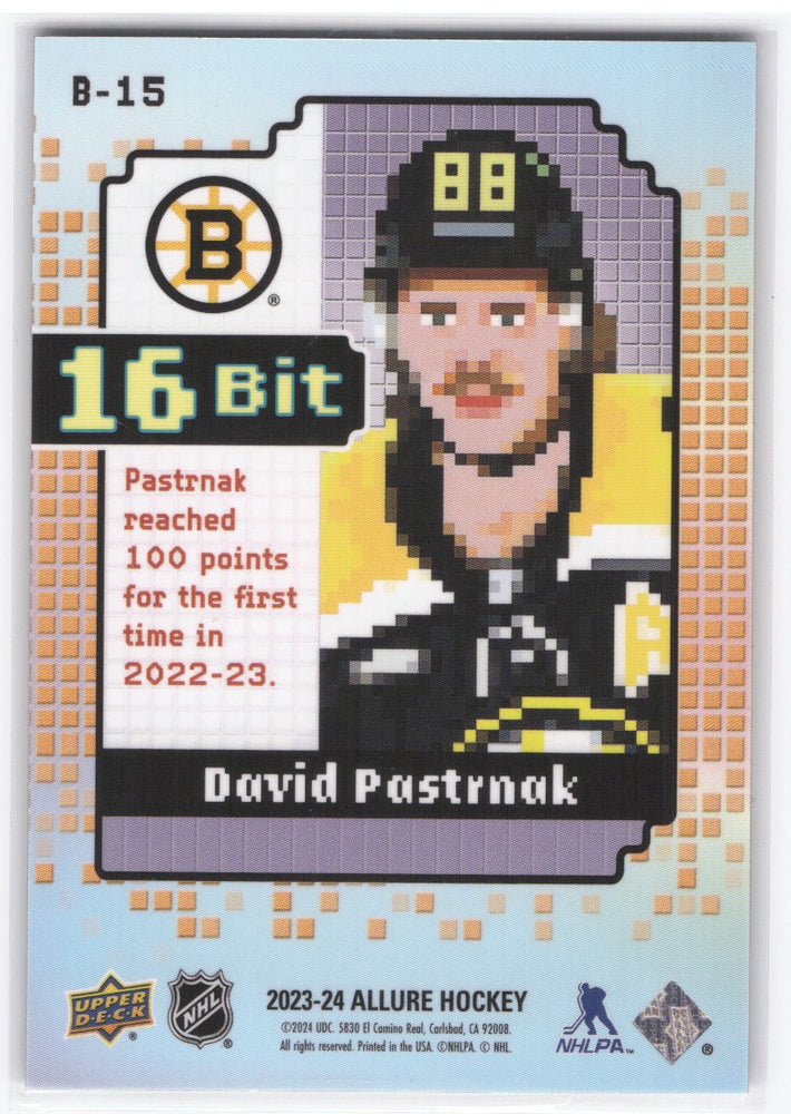 2023-24 Upper Deck Allure 16 Bit B-15 David Pastrnak