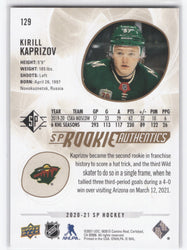 220-21 Upper Deck Sp Hockey Sp Rookie Authentics #129 Rookie Rc Kirill Kaprizov