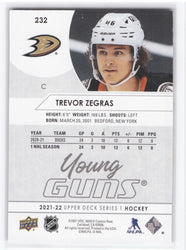 2021-22 Upper Deck Series 1 Young Guns #232 Rookie Rc Trevor Zegras
