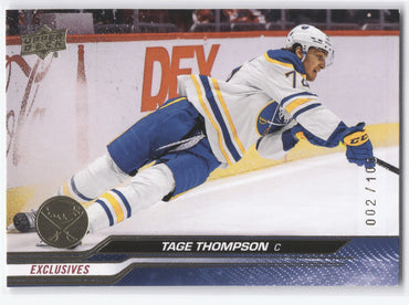 2023-24 Upper Deck Series 1 Exclusives #17 Tage Thompson /100