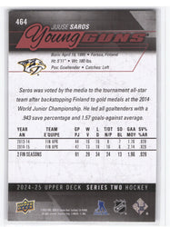 2024-25 Upper Deck Series 2 Yg Reissue Ud Exclusives 464 Juuse Saros /100
