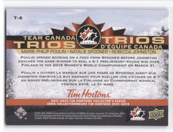 2021-22 Upper Deck Tim Hortons Collector's Series Team Canada Trios T-6 Marie-Philip Poulin Natalie Spooner Rebecca Johnston