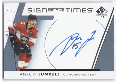 2022-23 Upper Deck Sp Authentic Sign Of The Times Sott-La Auto Anton Lundell