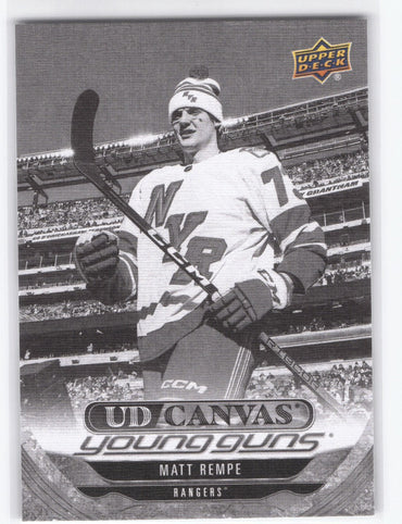 2024-25 Upper Deck Series 1 Young Guns Ud Canvas Black And White C-113 Rookie Rc Matt Rempe