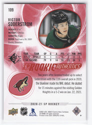 2020-21 Upper Deck Sp Hockey Sp Rookie Authentics #109 Rookie Rc Victor Soderstrom /799