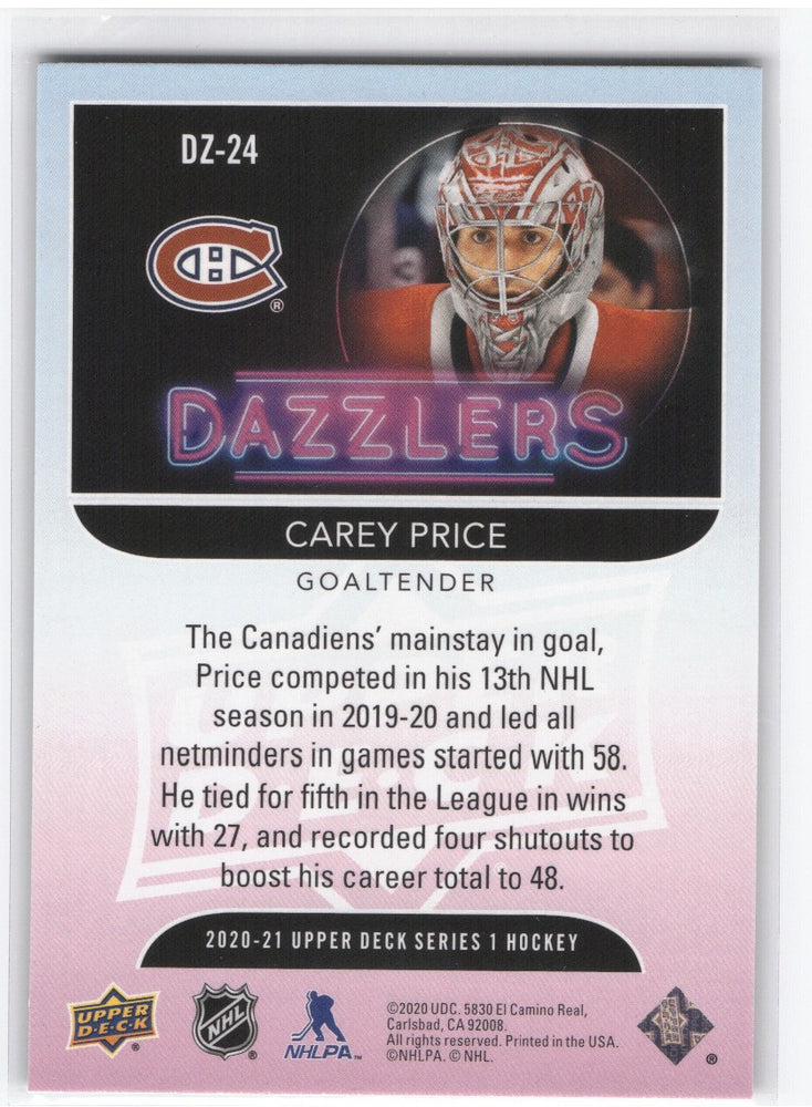 2020-21 Upper Deck Series 1 Dazzler Dz-24 Carey Price