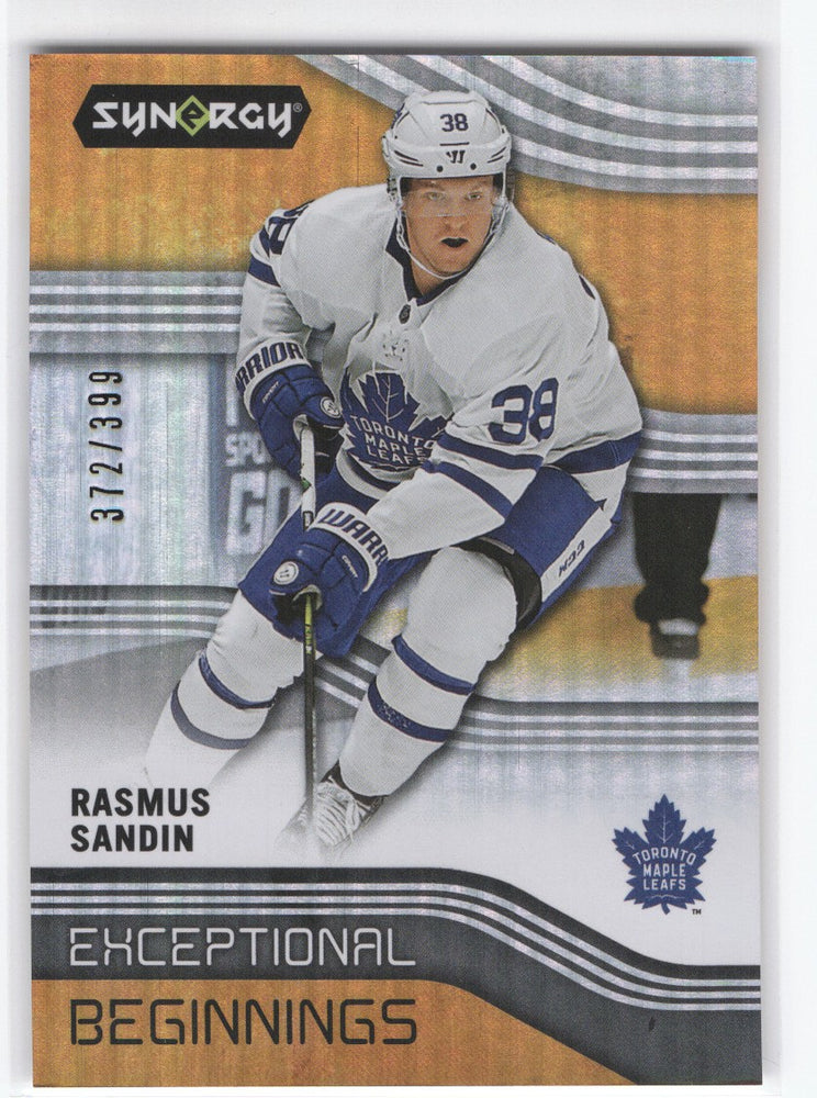 2019-20 Upper Deck Synergy Exceptional Beginnings Eb-27 Rookie Rc Rasmus Sandin /399