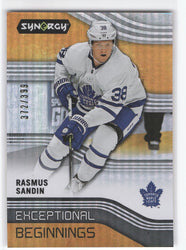 2019-20 Upper Deck Synergy Exceptional Beginnings Eb-27 Rookie Rc Rasmus Sandin /399