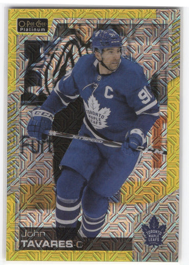 2020-21 Upper Deck O-Pee-Chee Platinum Yellow Traxx #139 John Tavares /249