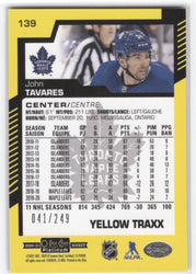 2020-21 Upper Deck O-Pee-Chee Platinum Yellow Traxx #139 John Tavares /249