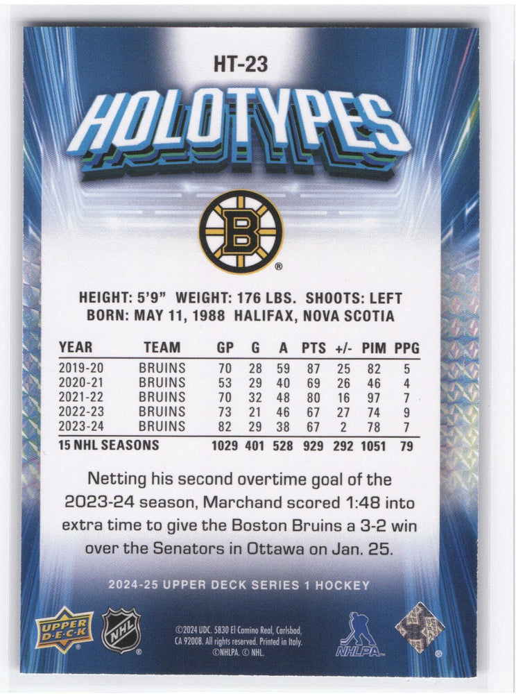 2024-25 Upper Deck Series 1 Holotypes Ht-23 Brad Marchand