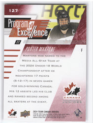 2024 Upper Deck Team Canada Juniors Program Of Excellence #127 Porter Martone /100
