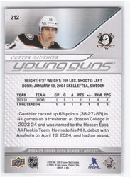 2024-25 Upper Deck Series 1 Young Guns #212 Rookie Rc Cutter Gauthier
