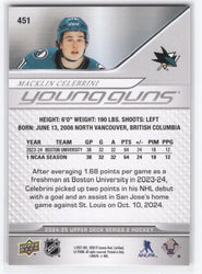 2024-25 Upper Deck Series 2 Young Guns #451 Rookie Rc Macklin Celebrini