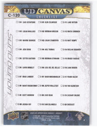 2024-25 Upper Deck Series 1 Young Guns Ud Canvas Checklist C-120 Rookie Rc Josh Doan Olen Zellweger